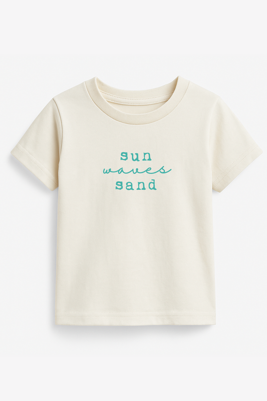 Sun Waves Sand Seafoam Organic Cotton Short Sleeve Toddler T-Shirt